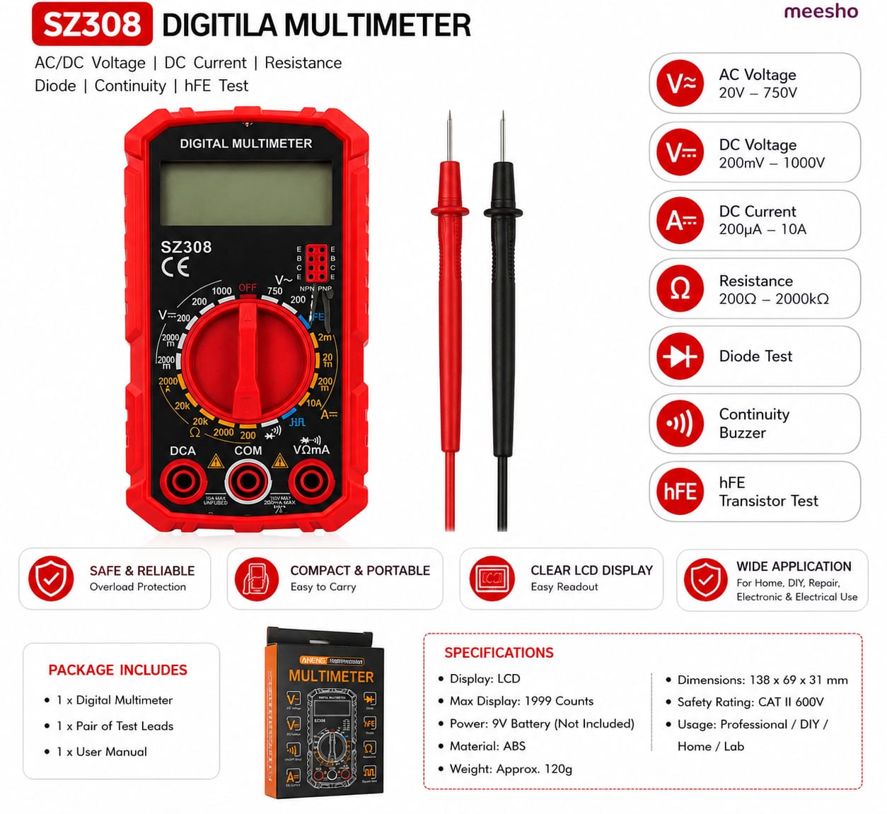 SZ308 Digital Multimeter